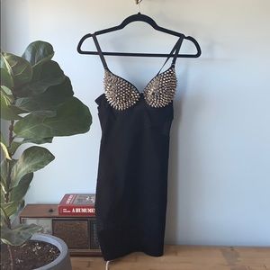 Studded bra bandage dress